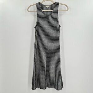 Madewell Black/Gray Striped Soft Sleeveless Pullover Dress A-Line Size XS